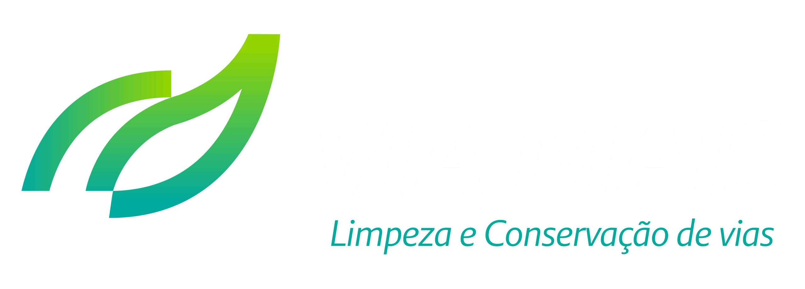 Marca Via Mais Horizontal Negativa Colorida Azul